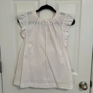 Poplin Flutter Sleeve Top with Grosgrain Ribbon Tie, NWOT